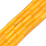 Natural Freshwater Shell Beads Strand, Dyed, Column, Orange, 9x3mm, Hole: 0.8mm, about 38pcs/strand, 16.93 inch(43cm)(SHEL-T017-40E)