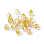 Glass Beads, Round, Yellow Green, 8mm, Hole: 1.4mm(GLAA-C021-01F)