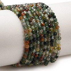 Natural Indian Agate Beads Strands, Faceted, Round, Colorful, 2mm, Hole: 1mm(G-J002-03K)