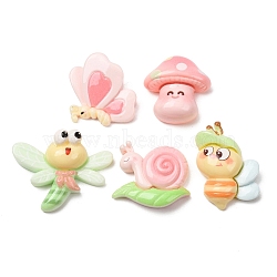 Summer Theme Opaque Resin Cabochons, Mixed Shapes, Mixed Color, 21~27x21~32x7~11mm(RE-CBA6DF0-02)