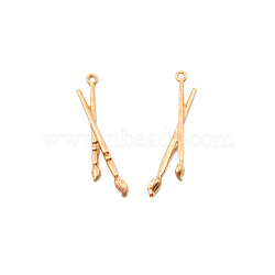 Zinc Alloy Pendants, Paintbrush Shape, Matte Gold Color, 45x11x3mm, Hole: 1.5mm(FIND-CJC0009-01G)