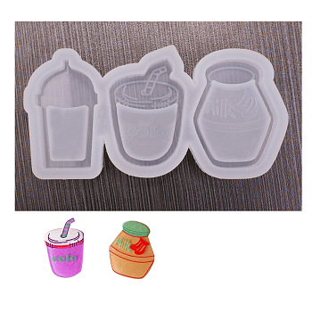 Boba Tea Cup Silicone Molds, Quicksand Molds, Resin Casting Molds, For UV Resin, Epoxy Resin Jewelry Making, White, 59x121x13.5mm, Inner Diameter: 48~50x29~38mm