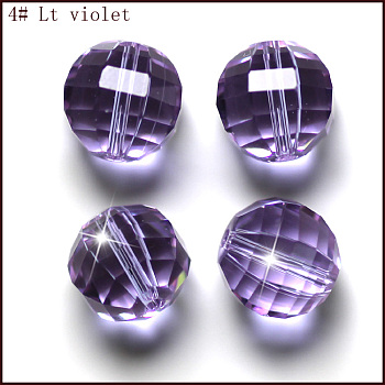 Imitation Austrian Crystal Beads, Grade AAA, Faceted, Round, Lilac, 10mm, Hole: 0.9~1mm