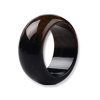 Resin Plain Band Finger Ring for Women, Coconut Brown, US Size 7 3/4~8(17.9~18.1mm)