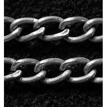 Iron Twisted Chains Curb Chains, Unwelded, Gunmetal, 5.5x3.5x1mm, about 164.04 Feet(50m)/roll