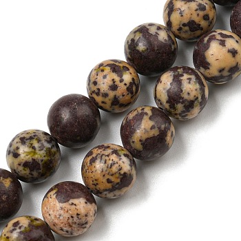 Natural Cherry Blossom Jasper Beads Strands, Round, 10~10.5mm, Hole: 1.5mm, about 37pcs/strand, 15.04~15.16 inch(38.2~38.5cm)