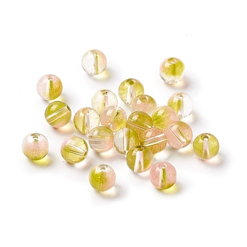 Glass Beads, Round, Yellow Green, 8mm, Hole: 1.4mm