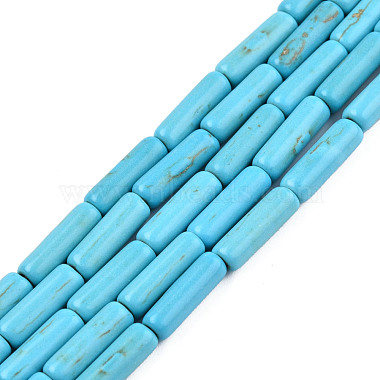 13mm Turquoise Tube Synthetic Turquoise Beads