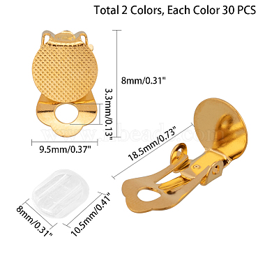 Brass Clip-on Earring Settings(KK-PH0035-76)-2