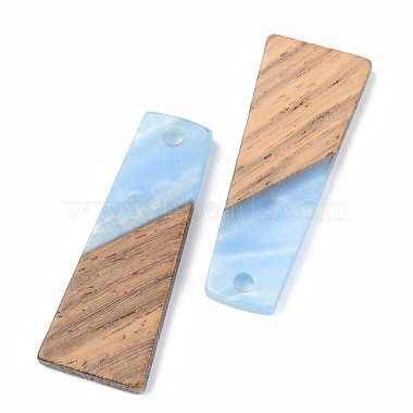 Resin & Walnut Wood Pendants(X-RESI-S389-040A)-3