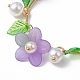 Acrylic Flower & Glass Pearl Charm Bracelets(BJEW-JB10054-03)-3