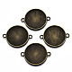 Tibetan Style Alloy Cabochon Connectors Settings(TIBE-S322-009AB-NR)-1