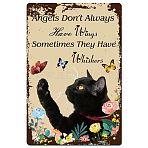Rectangle Metal Iron Sign Poster, for Home Wall Decoration, Cat Pattern, 300x200x2.2mm(AJEW-WH0157-331)