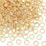 304 Stainless Steel Open Jump Rings, Real 24K Gold Plated, 18 Gauge, 6x1mm, Inner Diameter: 4mm, 200pcs/box(STAS-UN0017-53G)