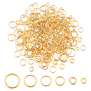 300Pcs 304 Stainless Steel Open Jump Rings, for Chainmaille Weaves, Real 24K Gold Plated, 18~20 Gauge, 4~10x0.8~1mm, Inner Diameter: 2.4~8.5mm(STAS-GA0001-60)