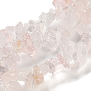 Natural Rose Quartz Chip Beads Strands, 5~8mm, Hole: 0.3mm, about 32~32.5 inch long(F007-02)