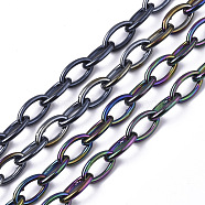 Acrylic Opaque Cable Chains, AB Color, Horse Eye, Black, 13x8x2mm, 18.5 inch~19.29 inch(47~49cm)/strand(PACR-N009-001A)