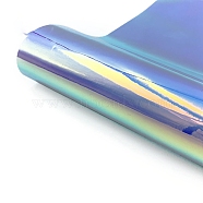 Waterproof Permanent Holographic Self-Adhesive Opal Vinyl Roll for Craft Cutter Machine, Office & Home & Car & Party  DIY Decorating Craft, Rectangle, Blue, 30x100x0.028cm(FABR-PW0001-083C-02)
