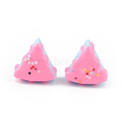 Rubberized Style Acrylic Enamel Beads, Cheese, Pearl Pink, 20.5x22x13mm, Hole: 1mm(OACR-I003-18)