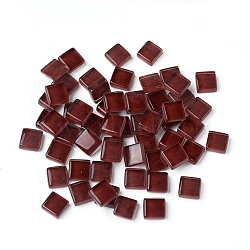 Mosaic Glass Tiles, Stained Square Pieces, for Home Decoration or DIY Crafts, Coconut Brown, 9.5x9.5x4~4.5mm, about 300pcs/bag(GLAA-D091-06)