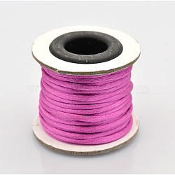 Macrame Rattail Chinese Knot Making Cords Round Nylon Braided String Threads, Magenta, 2mm, about 10.93 yards(10m)/roll(X-NWIR-O001-A-03)