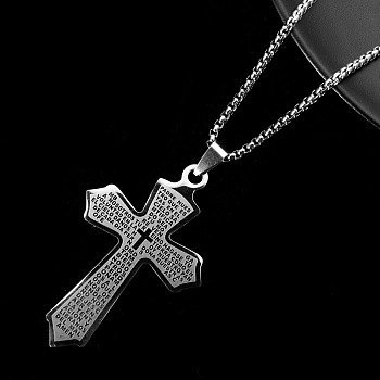 Cross Pendant Necklaces, Stainless Steel Box Necklaces