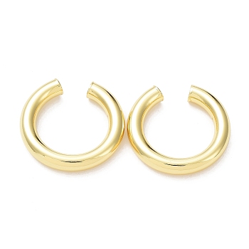 Rack Plating Brass Ring Cuff Earrings for Women, Long-Lasting Plated, Lead Free & Cadmium Free, Real 18K Gold Plated, 29~30x5mm