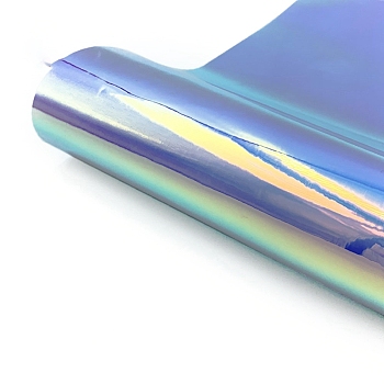 Waterproof Permanent Holographic Self-Adhesive Opal Vinyl Roll for Craft Cutter Machine, Office & Home & Car & Party  DIY Decorating Craft, Rectangle, Blue, 30x100x0.028cm