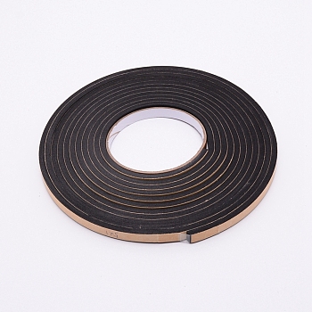 Strong Adhesion EVA Sponge Foam Rubber Tape, Anti-Collision Seal Strip, Black, 10x5mm, 5m/roll