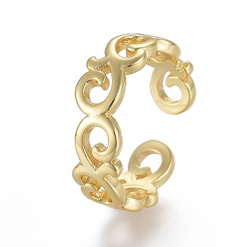 Adjustable Brass Toe Rings, Open Cuff Rings, Open Rings, Golden, Size 4, Inner Diameter: 14.5mm