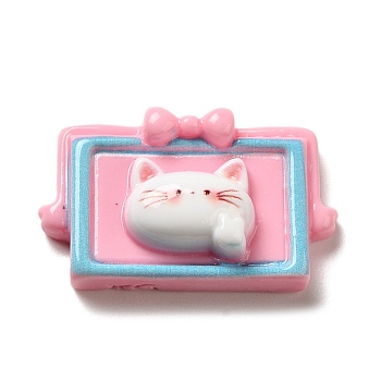 Cat Theme Opaque Resin Decoden Cabochons, Rectangle, 16.5x28x8mm