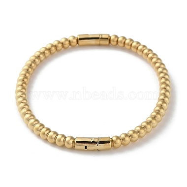 латунные круглые шарнирные браслеты с бисером и стойкой(BJEW-M039-05G)-3