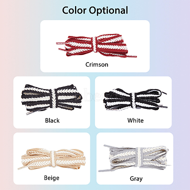 5 Pairs 5 Colors Two Tone Flat Polyester Braided Shoelaces(DIY-FH0005-41A-02)-3