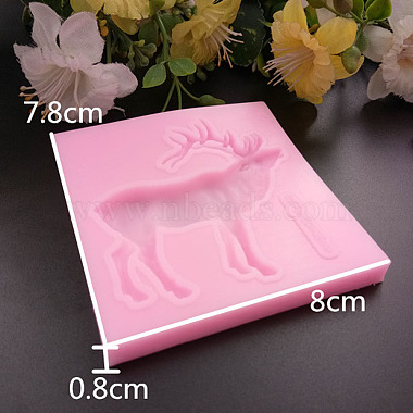 Christmas Reindeer/Stag Shape DIY Food Grade Silicone Molds(X-AJEW-P046-08)-3
