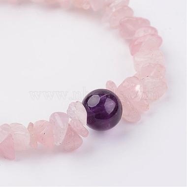 Bracelets extensibles en quartz rose naturel(BJEW-JB02523-01)-2