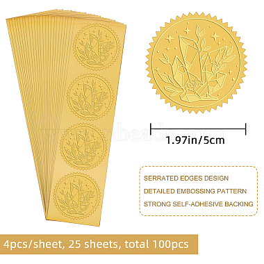 Self Adhesive Gold Foil Embossed Stickers(DIY-WH0211-214)-2