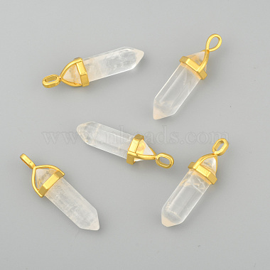 Golden Bullet Quartz Crystal Pendants