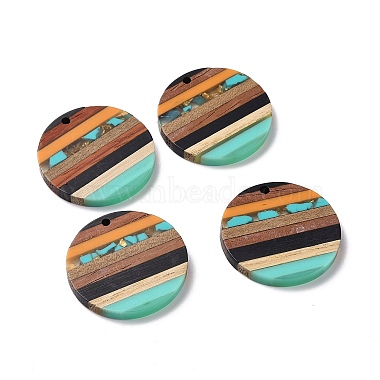 Transparent Resin & Walnut Wood Pendants(RESI-TAC0017-68A-01)-3