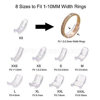 8Pcs 8 Sizes Plastic Invisible Ring Size Adjuster(TOOL-H005-01)-2