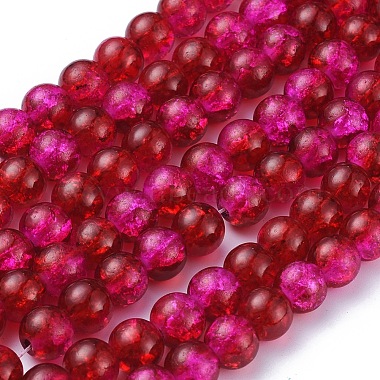 Spray Painted Crackle Glass Beads Strands(CCG-Q002-8mm-08)-2