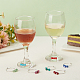 ベネクリート 24 個 24 色アクリル模造宝石ビーズ タッセル ワイングラス チャーム(AJEW-BC0004-09)-5