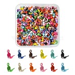 333Pcs Spray Painted Iron Bead Tips, Calotte Ends, Clamshell Knot Cover, Mixed Color, 4x8x1.5mm, Hole: 1.2mm(IFIN-FS0001-35)