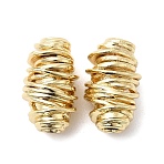 Vortex Spiral Brass Beads, Cadmium Free & Lead Free, Rack Plating, Long-Lasting Plated, Real 18K Gold Plated, 9~9.5x15mm, Hole: 3mm(KK-Z137-18G)