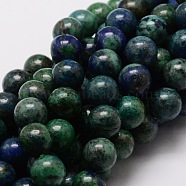 Natural Chrysocolla and Lapis Lazuli Beads Strands, Dyed, Round, 12mm, Hole: 1mm, about 32pcs/strand, 15.7 inch(G-E329-12mm-42)
