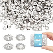 500Pcs 304 Stainless Steel Bead Caps, Multi-Petal, Flower, Stainless Steel Color, 5.7x1.4mm, Hole: 1.2mm(STAS-DC0011-57)