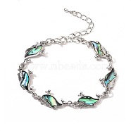 Whale Natural Abalone Shell/Paua Shell Link Bracelets for Women(FS5984-6)