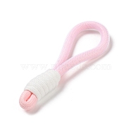 Braided Nylon Strap, Plastic Finding for Key Chain Bag Phone Lanyard, Pink, 150x40x16mm(AJEW-C035-02E)