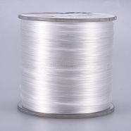 Flat Elastic Crystal String, Elastic Beading Thread, for Stretch Bracelet Making, White, 0.5mm, about 328.08 yards(300m)/roll(EW-J001-0.5mm-12)