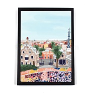 DIY 5D Spain City Canvas Diamond Painting Kits, with Resin Rhinestones, Sticky Pen, Tray Plate, Glue Clay, Frame and Drawing Pin, for Home Wall Decor Full Drill Diamond Art Gift, Barcelona, 399x297x3mm(DIY-C018-10)