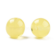 Resin Beads, Imitation Gemstone, Round, Champagne Yellow, 12x11.5mm, Hole: 1.5~3mm(RESI-N034-01-K05)